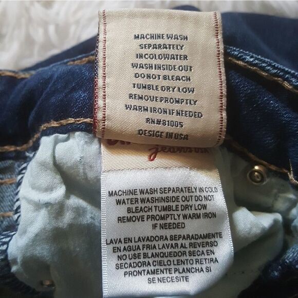 LA Idol embellished Jeweled distressed Stretchy Dark Wash Jeans Women’s Size 1 - Picture 15 of 15